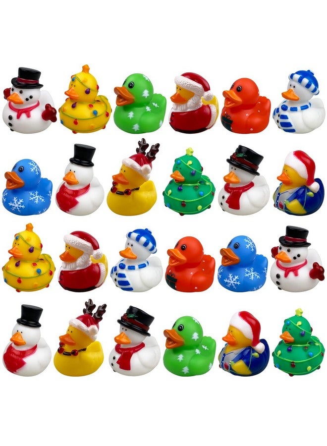 QINGQIU 24 Pack Christmas Rubber Ducks Jeep Bath Toys for Kids Boys Girls Toddlers Christmas Party Favors Stocking Stuffers Gifts - Image 1