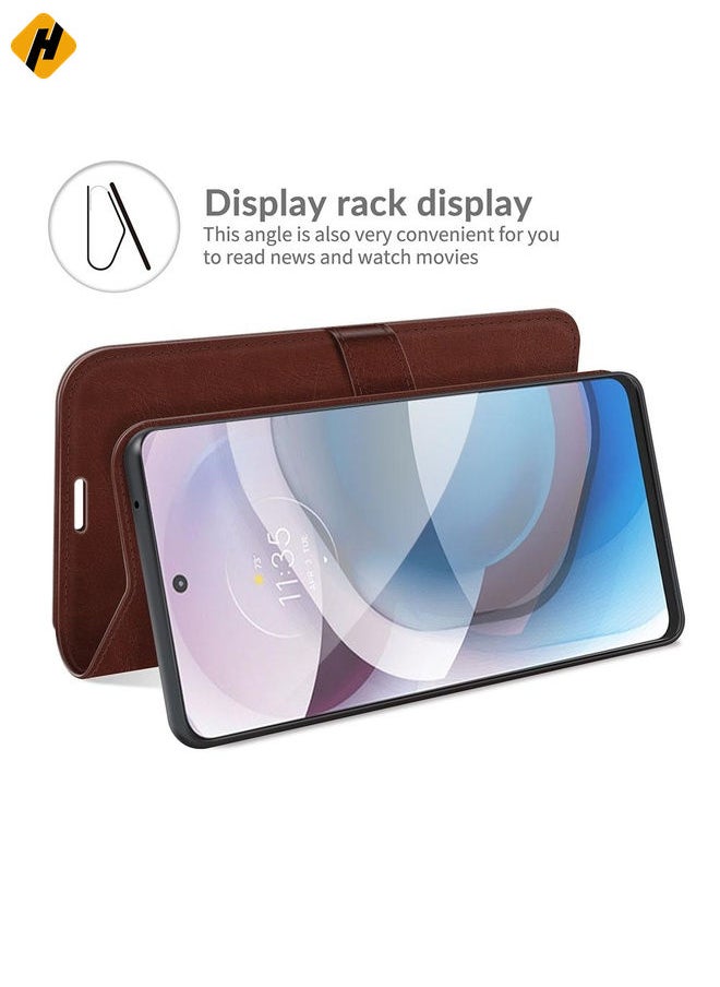 Case Cover For Motorola One 5G Ace R64 Texture Single Horizontal Flip Protective Case with Holder & Card Slots & Wallet& Photo Frame(Brown)