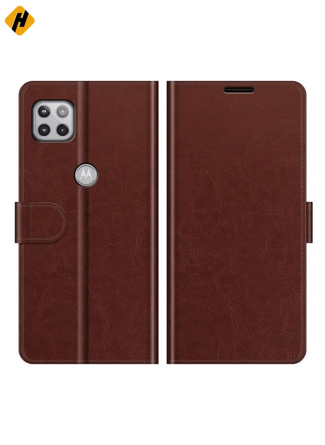 Case Cover For Motorola One 5G Ace R64 Texture Single Horizontal Flip Protective Case with Holder & Card Slots & Wallet& Photo Frame(Brown)