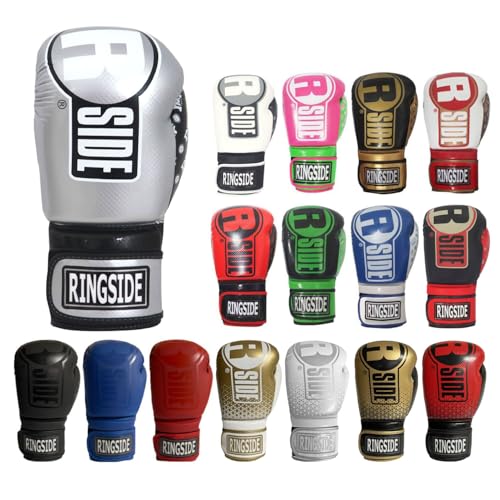Ringside Apex Flash Sparring Gloves IMFTech Boxing Gloves with Secure Wrist Support Synthetic Boxing Gloves for Men and Women Silver and Black 14 oz - Image 1
