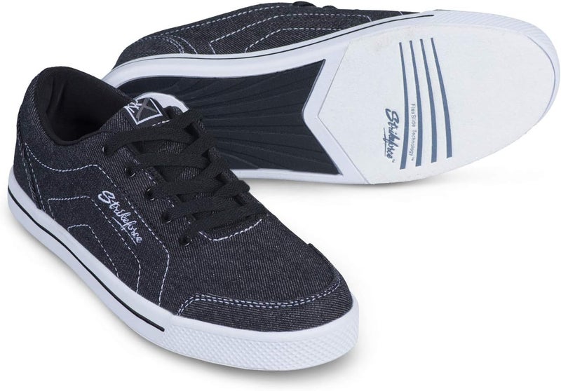 KR Strikeforce Strikeforce Laguna Black/Denim Women's Bowling Shoe with FlexSlide Technology for Right or Left Handed Bowlers - Image 1