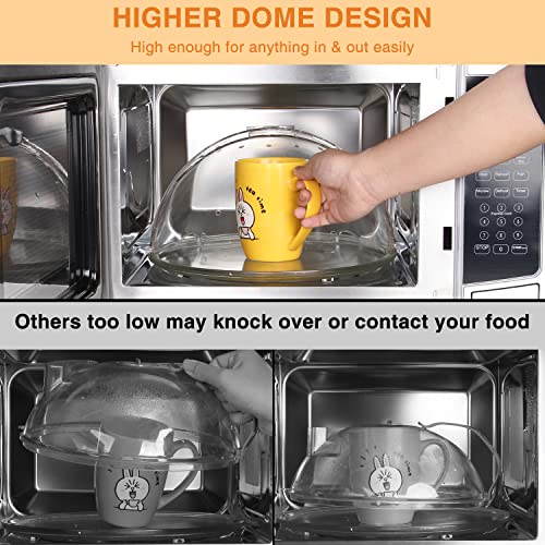 lopeztek Flippable Microwave Splatter Cover,Microwave Cover for Food, Dish, Higher Microwave Plate Cover for Heating, Stay-Inside Splatter Guard for Microwave Oven, Innovative Lid-10.5 IN - Image 4