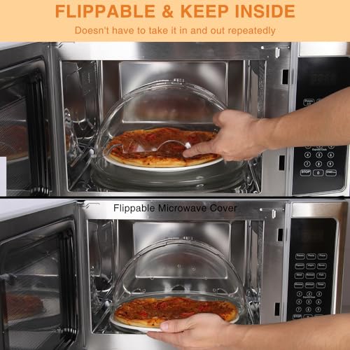 lopeztek Flippable Microwave Splatter Cover,Microwave Cover for Food, Dish, Higher Microwave Plate Cover for Heating, Stay-Inside Splatter Guard for Microwave Oven, Innovative Lid-10.5 IN - Image 2