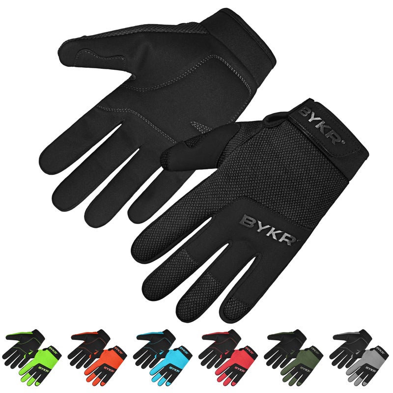 BYKR All-Weather Motorcycle Gloves for Men & Women â€“ Protection for Dirt Bike, BMX, MX, and ATV Riding â€“ Black L - Image 1