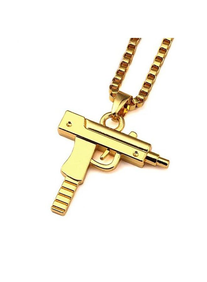 Meiligo Fashion Womens Mens Zinc Alloy Hip-hop Machine Gun Necklace Hand Gun Pistol Pendant - Image 1