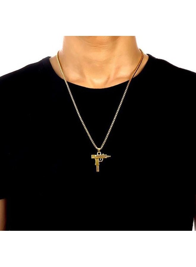 Meiligo Fashion Womens Mens Zinc Alloy Hip-hop Machine Gun Necklace Hand Gun Pistol Pendant - Image 3