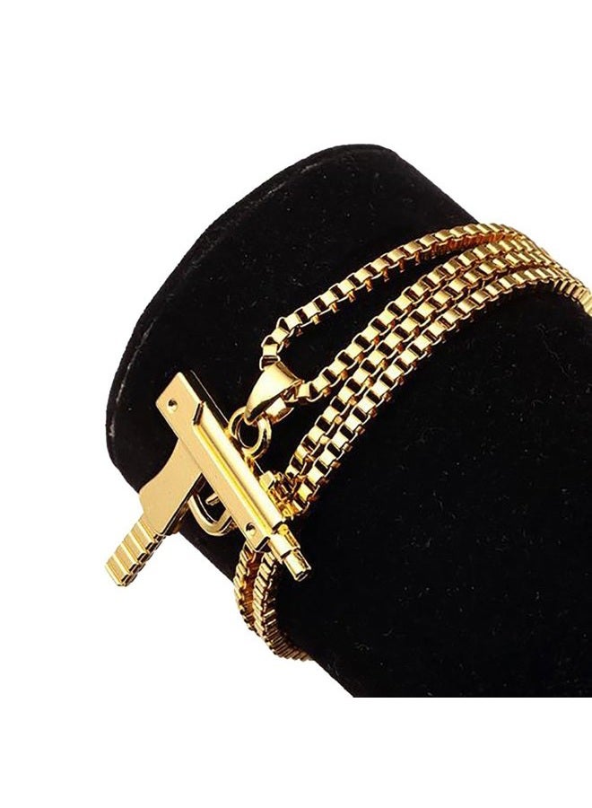Meiligo Fashion Womens Mens Zinc Alloy Hip-hop Machine Gun Necklace Hand Gun Pistol Pendant - Image 4