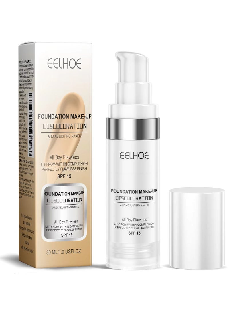 EELHOE Temperature Change Color Liquid Foundation High Coverage Setting Makeup Oil Control Brightening Concealer Korean Base Cosmetics - Image 1