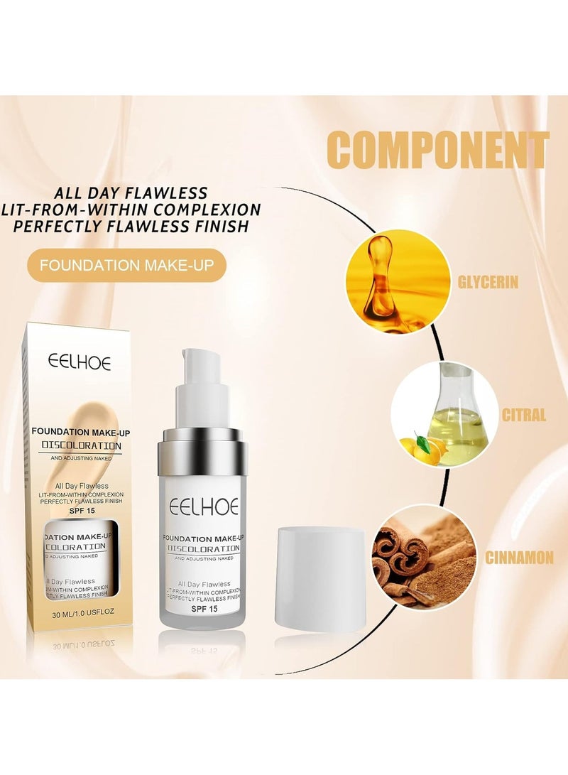 EELHOE Temperature Change Color Liquid Foundation High Coverage Setting Makeup Oil Control Brightening Concealer Korean Base Cosmetics - Image 3