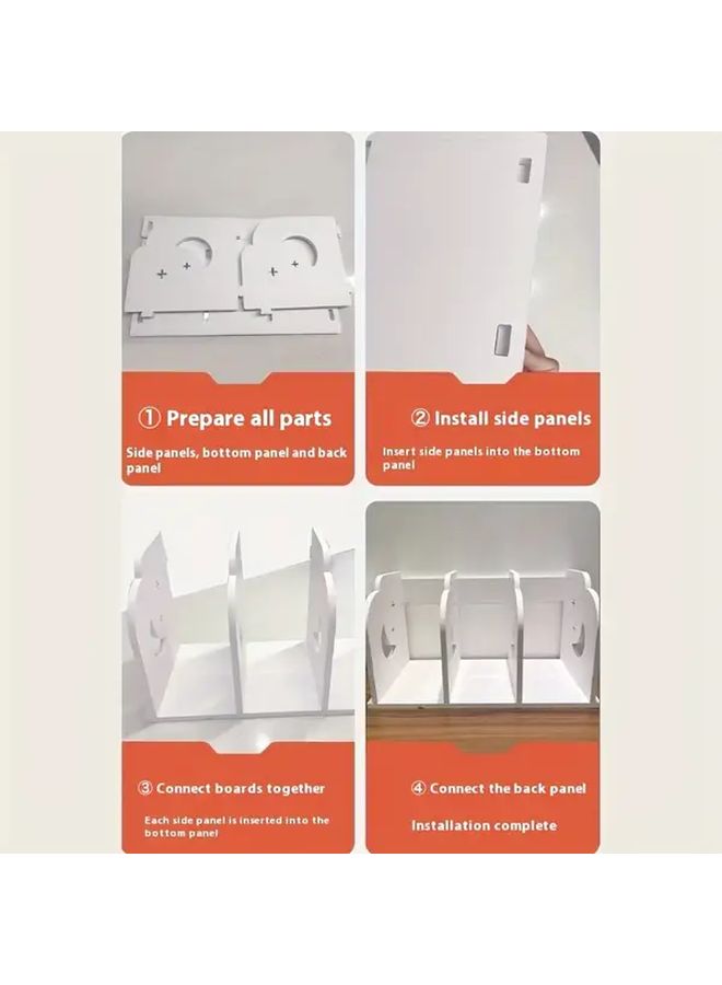 PVC Desktop Bookshelf Stars and Moon Large Organizer Rack for Home Office School - Image 5