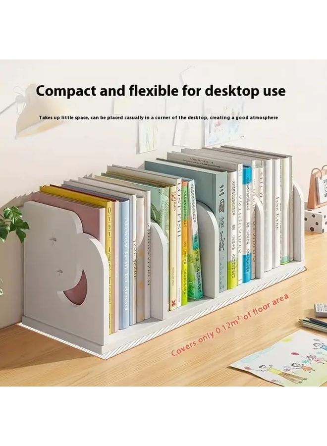 PVC Desktop Bookshelf Stars and Moon Large Organizer Rack for Home Office School - Image 4