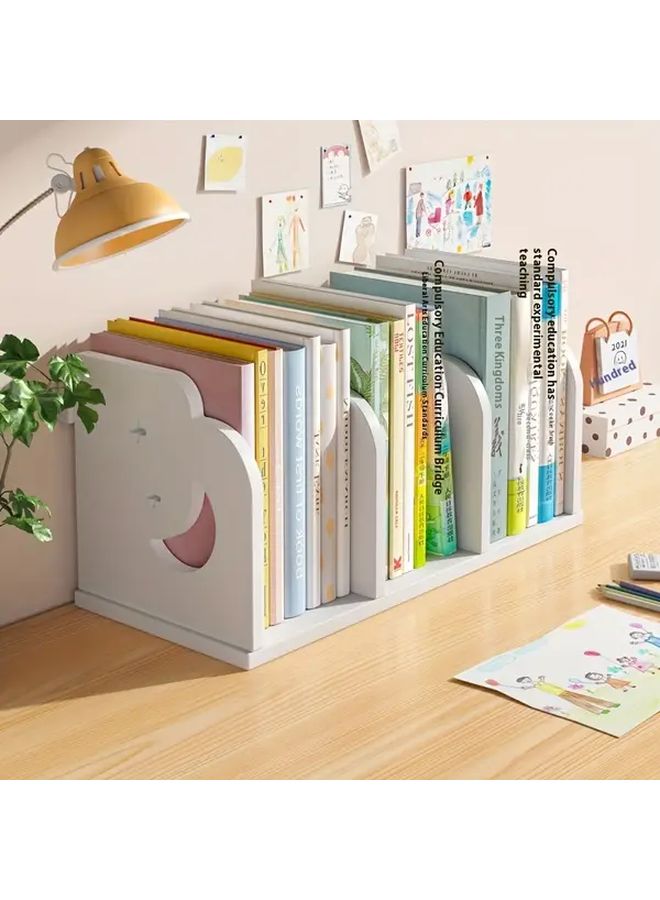 PVC Desktop Bookshelf Stars and Moon Large Organizer Rack for Home Office School - Image 1