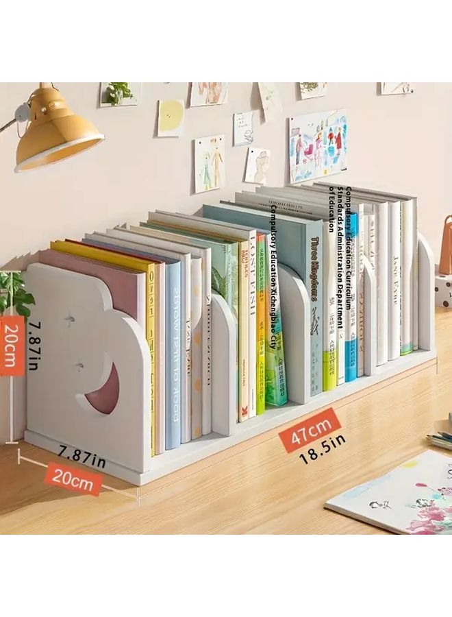 PVC Desktop Bookshelf Stars and Moon Large Organizer Rack for Home Office School - Image 3
