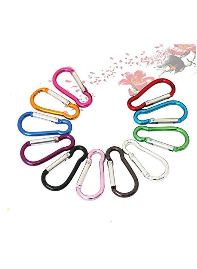 5 PCS Aluminum Gourd Shape Buckle Pack, Locking Clip Camping Spring Snap Hook Keychain Hiking (Random Color)  - Image 2