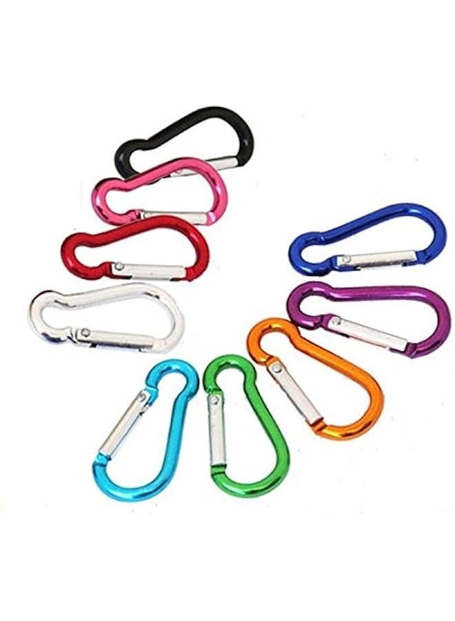 5 PCS Aluminum Gourd Shape Buckle Pack, Locking Clip Camping Spring Snap Hook Keychain Hiking (Random Color)  - Image 1