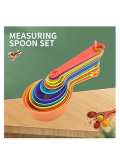LDQ 12 Piece Measuring Spoons Set, 12 Pieces Kitchen Measuring Spoons Set with Graduated Measuring Spoons, Plastic Measuring Cups and Spoons with Measuring Ruler, Stackable, Suitable for Dry and Liquid  - Image 2