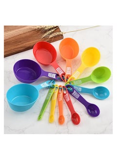 LDQ 12 Piece Measuring Spoons Set, 12 Pieces Kitchen Measuring Spoons Set with Graduated Measuring Spoons, Plastic Measuring Cups and Spoons with Measuring Ruler, Stackable, Suitable for Dry and Liquid  - Image 4