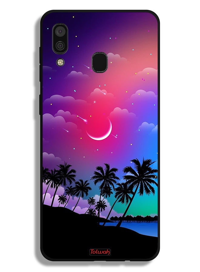 Tolwak Samsung Galaxy A20 Protective Case Cover Moon In Night Art - Image 1