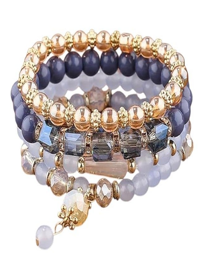 VIYANSHI Fashionable Beaded Multilayer Bracelets for girls and women's. Multicolor flexible crystal Bohemian Stackable Bracelets for women's - Image 2