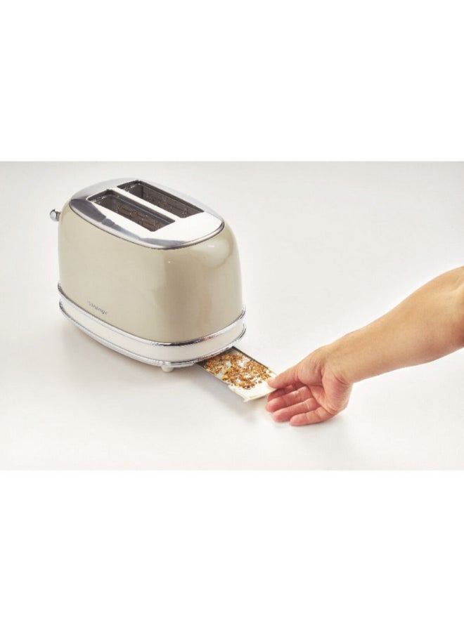 أريتي 810W 2-Slice Vintage Electric Toaster Beige and Silver 20 x 19 x 30 cm 00C015513ARAS 810 W 00C015513ARAS - Image 3
