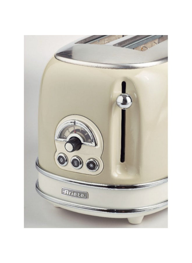 أريتي 810W 2-Slice Vintage Electric Toaster Beige and Silver 20 x 19 x 30 cm 00C015513ARAS 810 W 00C015513ARAS - Image 4