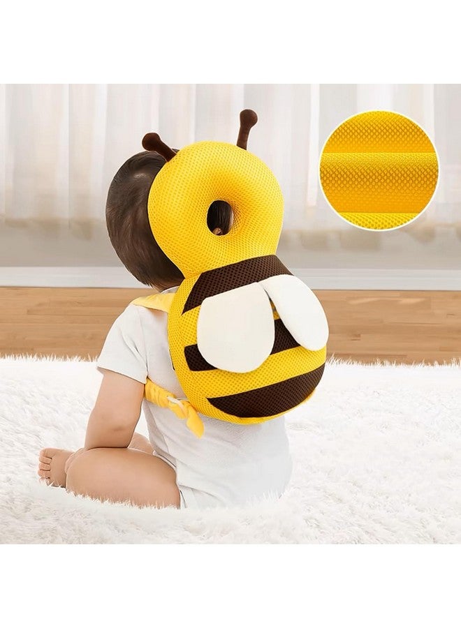 YumSur Baby Head Protector,Infant Fall Protection, Baby Head Protector Cushion Backpack with Baby Knee Pads Anti Slip Socks for Walking & Crawling (Yellow Bees) - Image 4