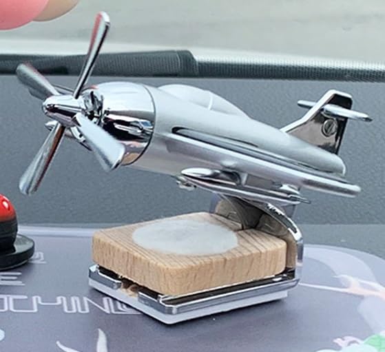 Eltron Turbo Imported Aeroplane Glider Design Working On Solar Power Car Interior Accessories Decoration Rotating Fan Dashboard Aroma Organic Fragrance Car Perfume (Pack of 1, Silver) - Image 4
