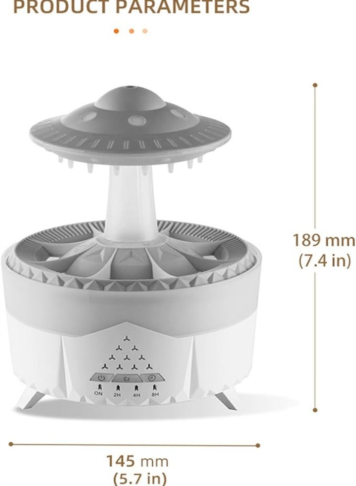 Raindrop Humidifier, Aromatherapy Diffuser, Rain Cloud Humidifier Water Drop, Mushroom Rain Light, 7 Color Night Light, 2H 4H 8H Timing, 450ml, Waterless Auto Shutoff (Wood Grain)  - Image 3