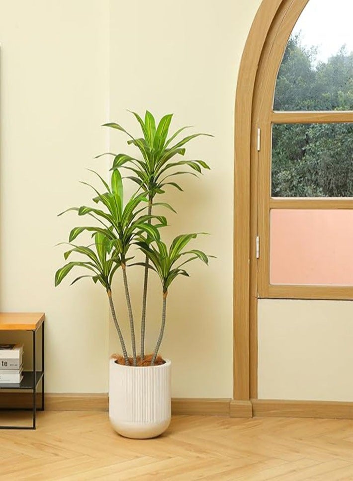 dida-cosmos Artificial Dracaena Tree with natural trunk and realistic leaves 160cm. (63 inches) for home decoration indoor office decoration housewarming gift  - Image 2