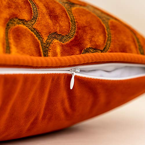Yangest Orange Throw Pillow Cover Wavy Cushion Cover Modern Zippered Rectangular Pillowcase for Sofa Couch Bedroom Living Room Home Decorative, 12x20 Inch - Image 4
