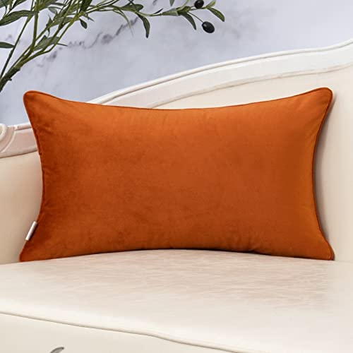 Yangest Orange Throw Pillow Cover Wavy Cushion Cover Modern Zippered Rectangular Pillowcase for Sofa Couch Bedroom Living Room Home Decorative, 12x20 Inch - Image 2