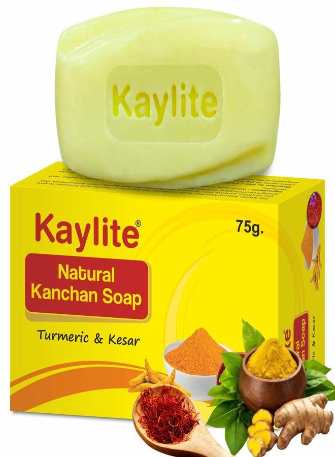 Kaylite Natural Kanchan Soap Turmeric and Kesar Soap, Smooth Skin,Deep Cleansing, Sensitive Skin Formula for Suitable for All Skin Types- Women and Men | 75G (Pack of 1) - Image 1