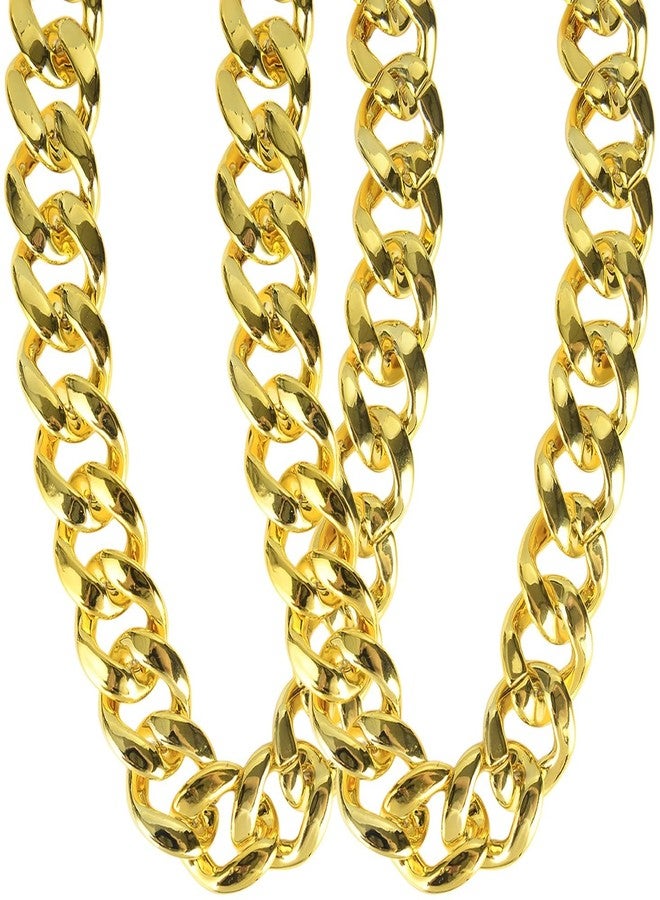 PinCute 2 Pack Big Chunky Gold Chain for Men, 32 Inches Fake Plastic Gold Chain Necklace, 80s 90s Punk Style Hip Hop Chain Necklace for Costume Jewelry Rapper - Image 1