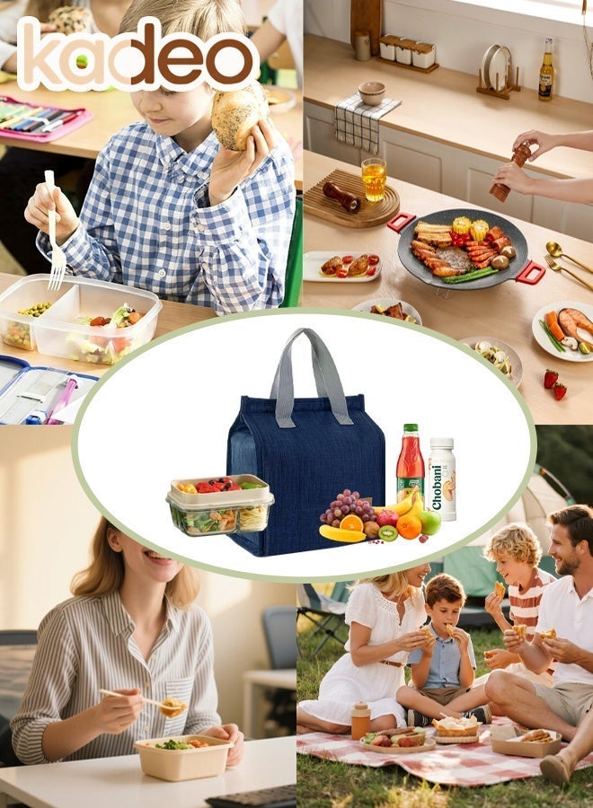 kadeo Waterproof  Lunch Bag, Reusable Portable Lunch Tote,Lunch Box Bag, Thermal Cooler Bag Ideal for Work Party Travel Picnic - Image 5
