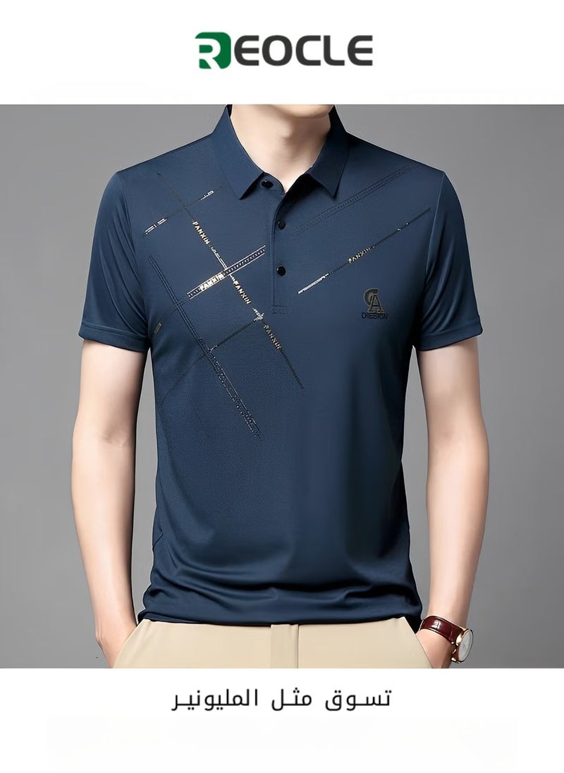 REOCLE Men's Polo Shirt Comfy & Quick Dry Short Sleeves Shirts Regular-Fit Pique Polo Shirt Jersey Golf Shirt  - Image 1