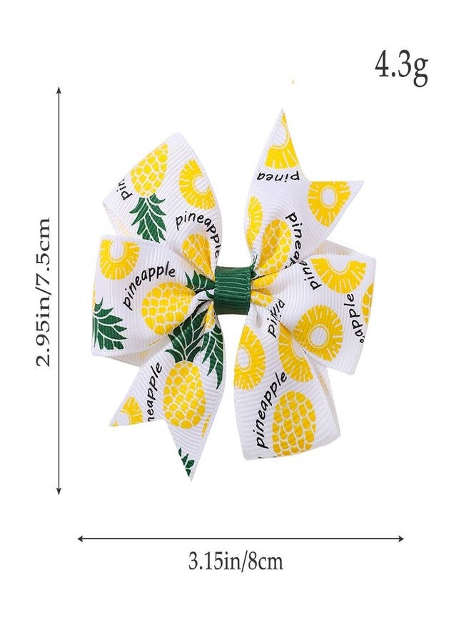 BBTDIN Baby Girls Pineapple Bow Headband Pineapple Hair Clips Pin Pineapple Bow Headwear BBG43 (Bow-B0) - Image 4