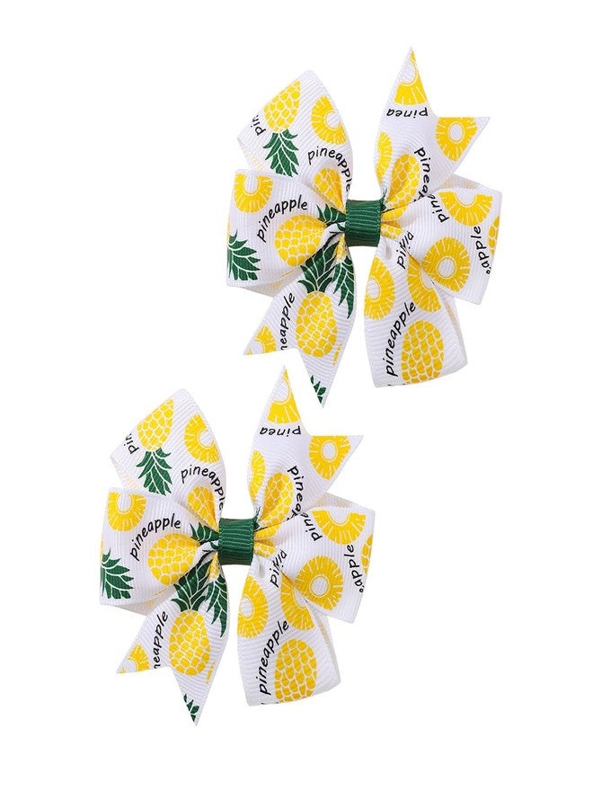 BBTDIN Baby Girls Pineapple Bow Headband Pineapple Hair Clips Pin Pineapple Bow Headwear BBG43 (Bow-B0) - Image 3