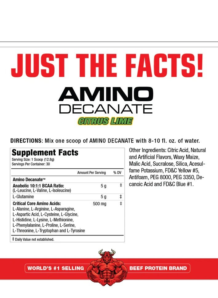 MuscleMeds Amino Decanate, Amino Acids Citrus Lime 30 Servings - Image 2