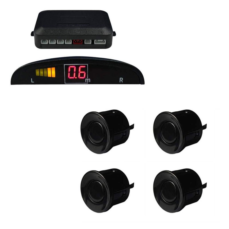Autofetch Reverse/Back Car Parking Sensor LED Display (Set of 4) (BLACK) for Hyundai i10 (2007-2015)