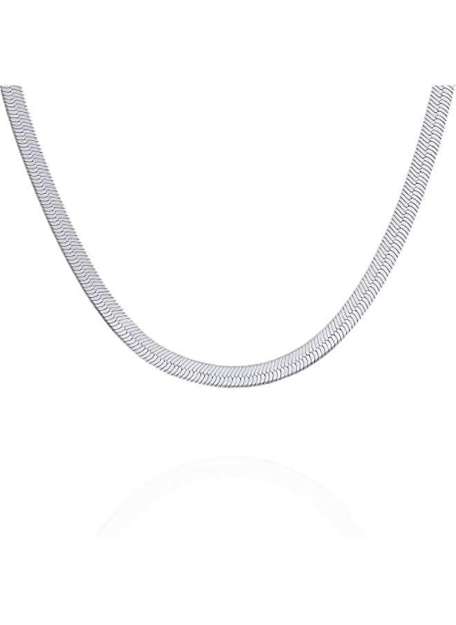 PAVOI - Italian Solid 925 Sterling Silver, 22K Gold Plated Chain Necklaces | Snake, Square Box, Cable, Super Flex Curb, Miami Cuban and Rope Diamond-Cut Herringbone Necklace for Women and Men | MADE IN ITALY - Image 1