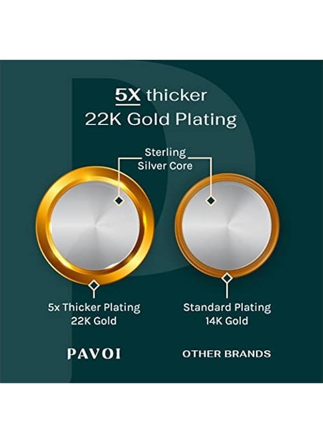 PAVOI - Italian Solid 925 Sterling Silver, 22K Gold Plated Chain Necklaces | Snake, Square Box, Cable, Super Flex Curb, Miami Cuban and Rope Diamond-Cut Herringbone Necklace for Women and Men | MADE IN ITALY - Image 1