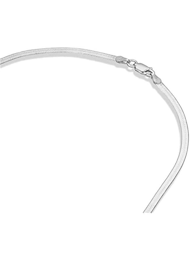 PAVOI - Italian Solid 925 Sterling Silver, 22K Gold Plated Chain Necklaces | Snake, Square Box, Cable, Super Flex Curb, Miami Cuban and Rope Diamond-Cut Herringbone Necklace for Women and Men | MADE IN ITALY - Image 1