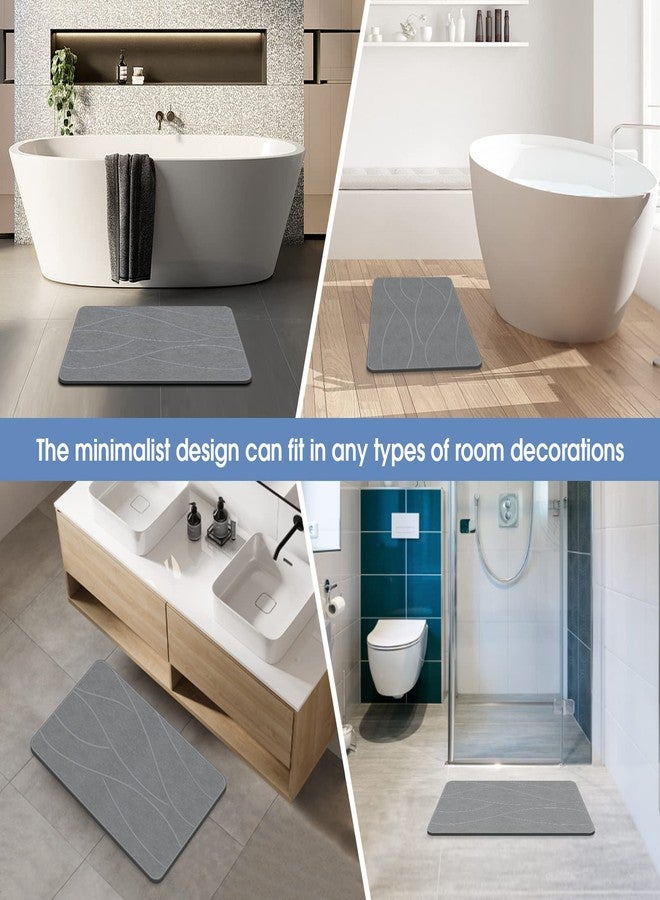 Veeloim Stone Bath Mat Diatomaceous Earth Shower Mat Non-Slip Super Absorbent Diatomite Stone Bath Mats for Bathroom Floor Quick Drying Natural Easy to Clean(23.6''×15.4" Gray) - Image 5