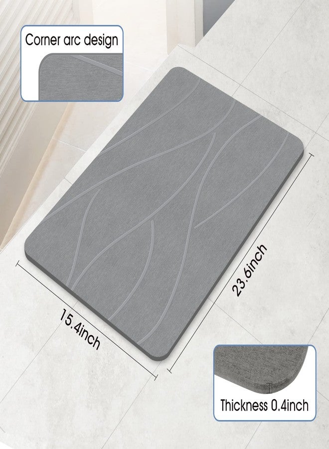 Veeloim Stone Bath Mat Diatomaceous Earth Shower Mat Non-Slip Super Absorbent Diatomite Stone Bath Mats for Bathroom Floor Quick Drying Natural Easy to Clean(23.6''×15.4" Gray) - Image 4
