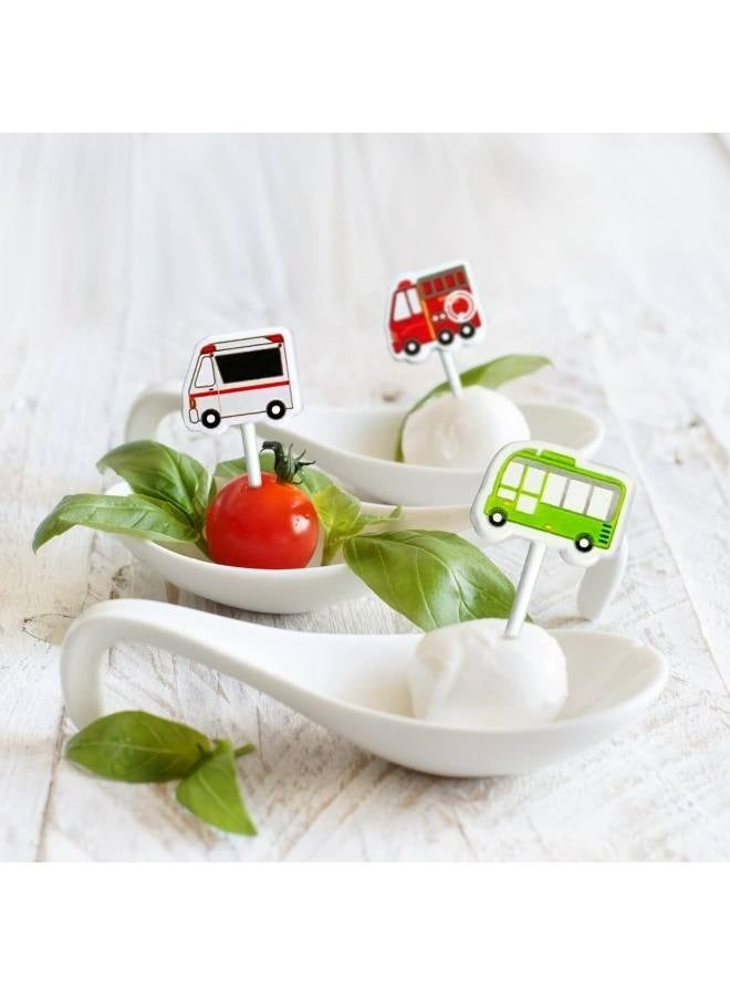 Vehicle Food Picks for Kids – 18-pcs Transport Vehicle Food Bento Picks Lunch Box Decoration for Kids and Toddlers – Automobile Bento Deco Children Toothpicks Set – Cars Party Food Picks Set - Image 4