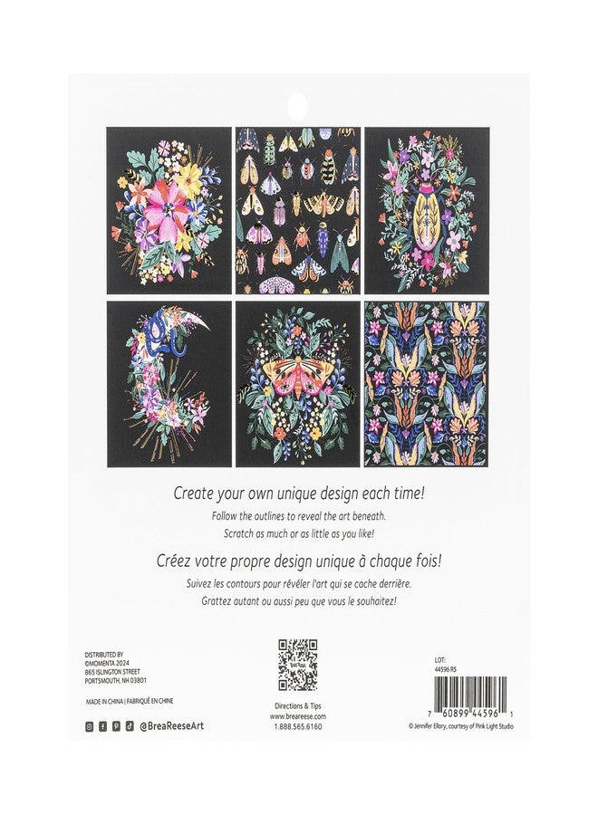 Brea Reese: Scratch Art Paper Pad - Mystical - 12 Designs, 8x8 Tear Out Pages, Metallic Guided Art Kit, Adult Craft Activity, Mindful Relaxation - Image 2