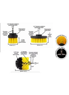 Inditrust Inditrust Multifunctional Cleaning Scrubbing Plastic Brush Kit with 14 Hex Shank for Drill Attachment Drill NOT Included 3 Piece Set  - Image 4