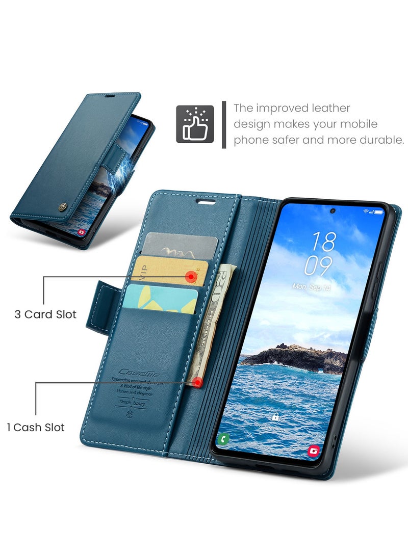 CaseMe For Samsung Galaxy A56 Cover, Soft PU Leather Shockproof Mobile Phone Wallet Case, Full Body Protective Flip Cover Magnetic Adsorption Back Cover - Image 2