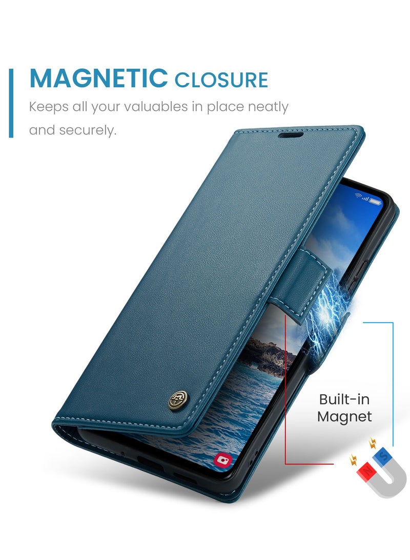 CaseMe For Samsung Galaxy A56 Cover, Soft PU Leather Shockproof Mobile Phone Wallet Case, Full Body Protective Flip Cover Magnetic Adsorption Back Cover - Image 3