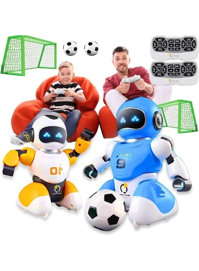 Soccer Robot Smart Football Battle Remote Control Robots, 2 USB-Rechargeable Robots, 2 Remotes, 2 Balls, 2 Goals  - Image 1